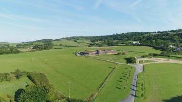 Brading Roman Villa from the air